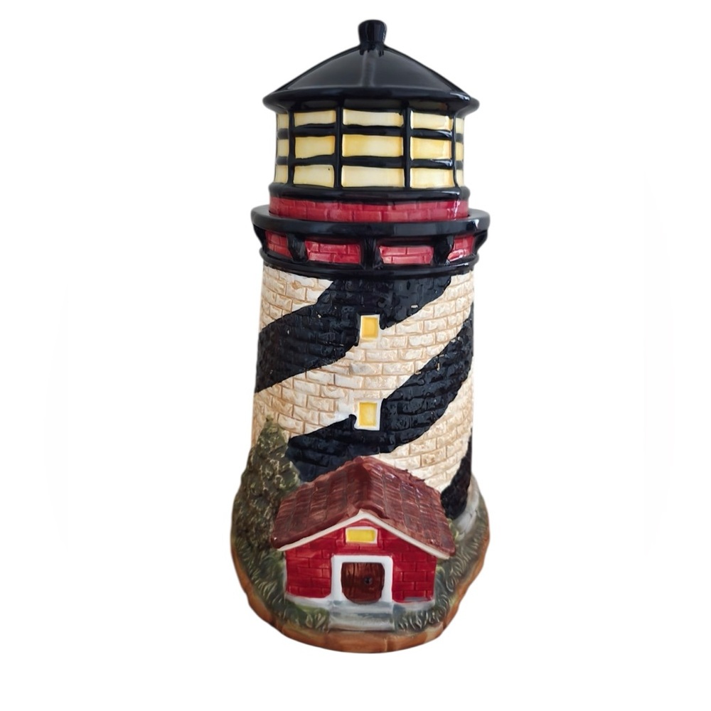 Vintage Ceramic Black & White COOKIE JAR